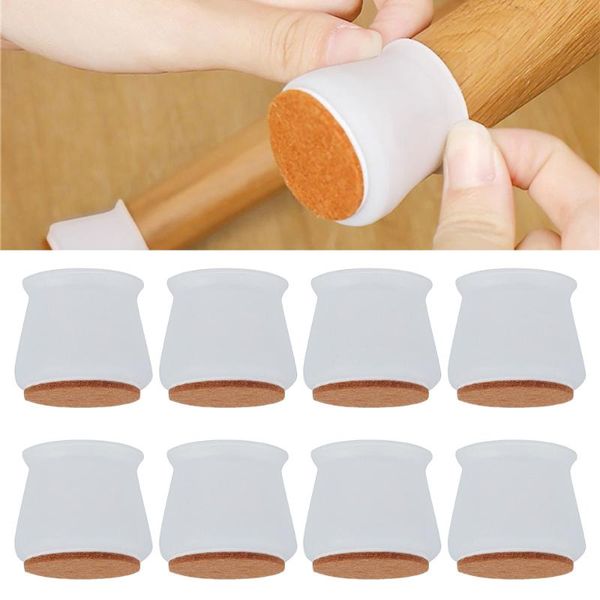 

chair covers 8pcs silicone leg caps round white color table cover feet pads floor protectors furniture legs decor