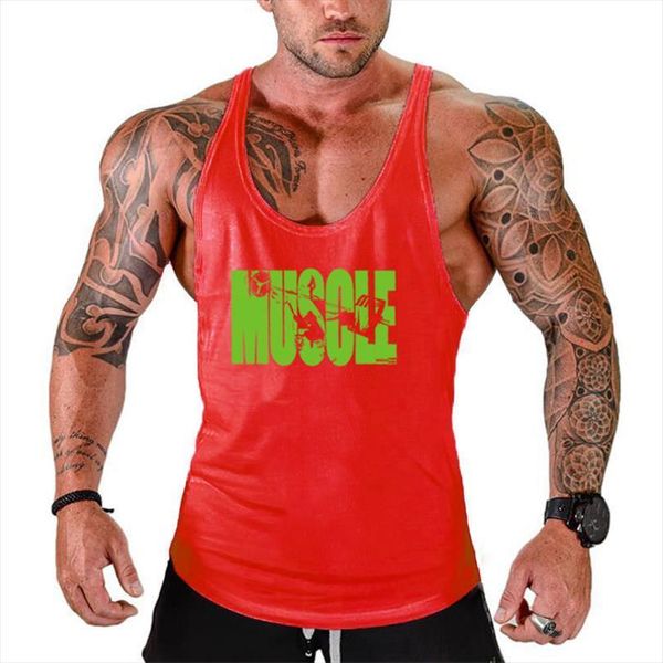 

brand gym muscle sleeveless singlets clothing tank men bodybuilding vest fitness fashion workout mens sports undershirt, White;black