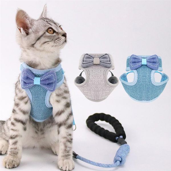 

cat collars & leads bowknot vest type pet harnesses adjustable pulling strap harness creative chest