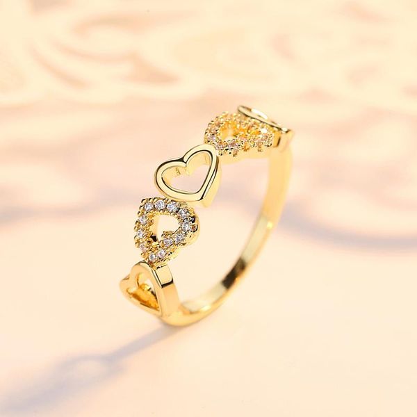 

cluster rings fashion berserk jewellery real creative love fashionable peach heart girl ring vintage party for girls women's, Golden;silver