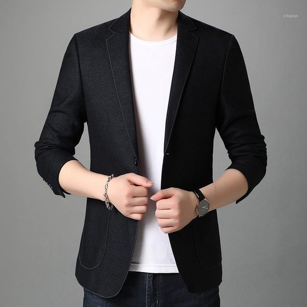 

brand mens casual blazers autumn spring fashion slim fat suit jacket men blazer clothing vetement homme men's suits &, White;black