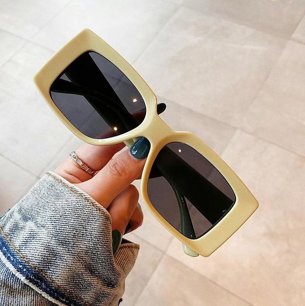 

sunglasses 2021 fashion unique small square women brand designer vintage candy color sun glasses female show shades oculos, White;black
