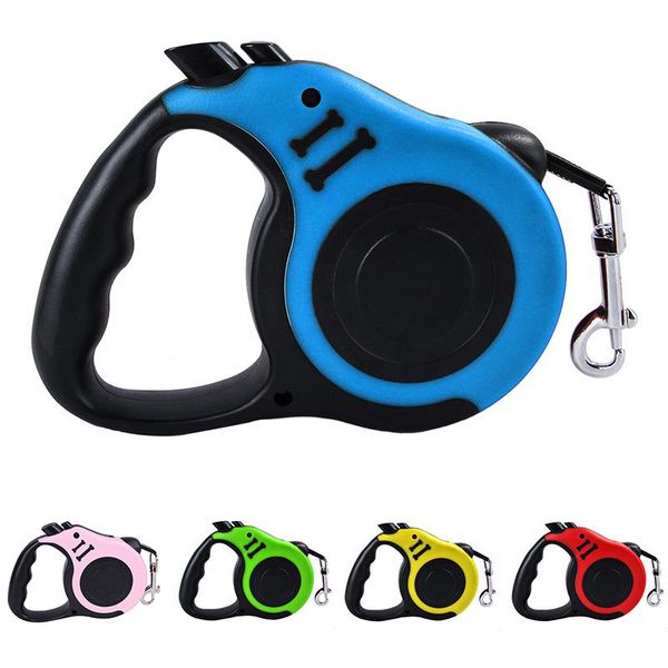 

dog collars & leashes flexible pet traction rope retractable leash pulling 3m/5m universal cats products automatic lead adjustable