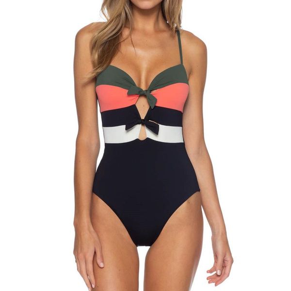 

plus size swimwear for teens ladies bathing suit one piece lace up trajes de bano swimsuits women's closed push trendy korean one-piece