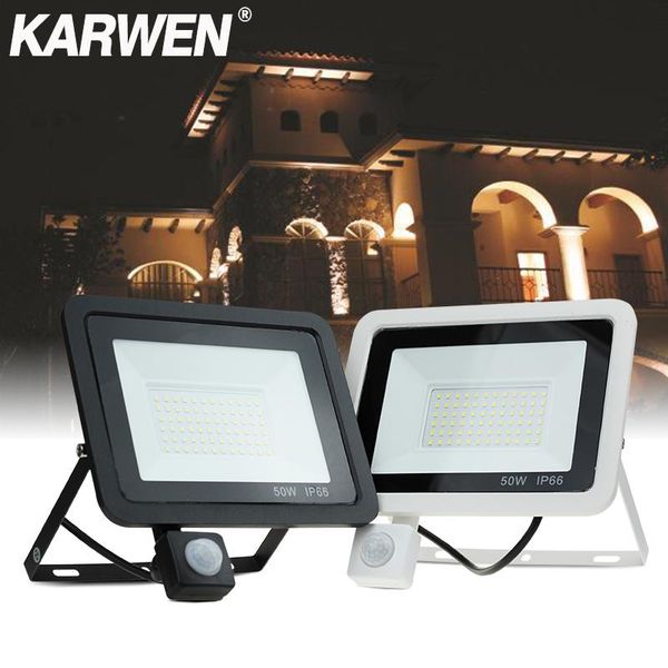 

floodlights pir motion sensor led floodlight 100w 50w 30w 20w 10w waterproof ip66 foco 220v hanging exterior outdoor wall lamp