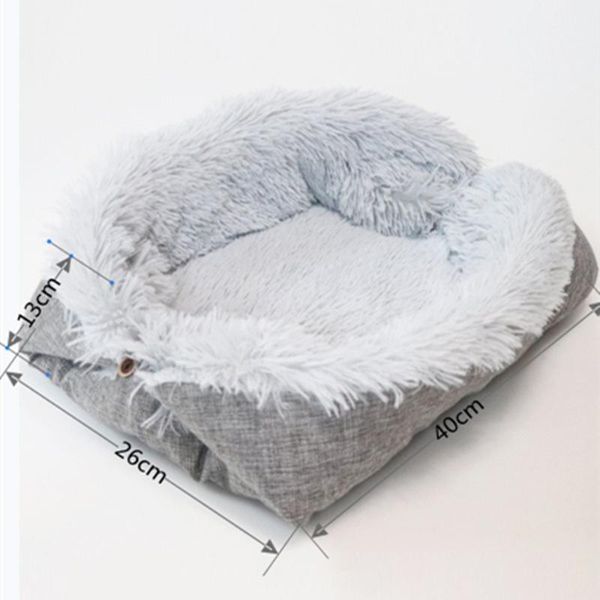 

cat beds & furniture autumn winter pet sleeping mat dual-use dog bed long plush fluffy mattress warm cushion machine washable lad