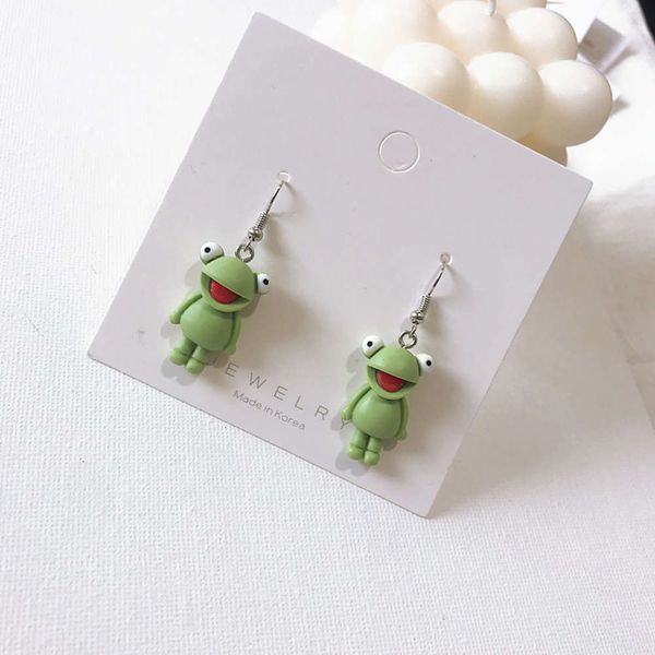

green frog earrings female lovely pink simple small earrings popular gifts