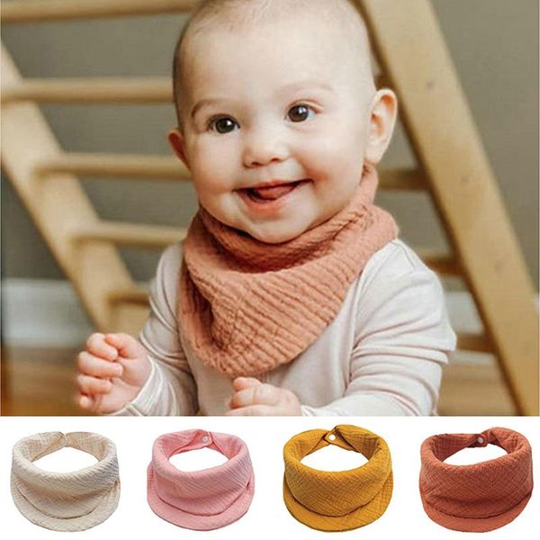 

soft cotton baby bibs triangle born girl boy bandana solid color infant scarf feeding stuff kids burp cloths &