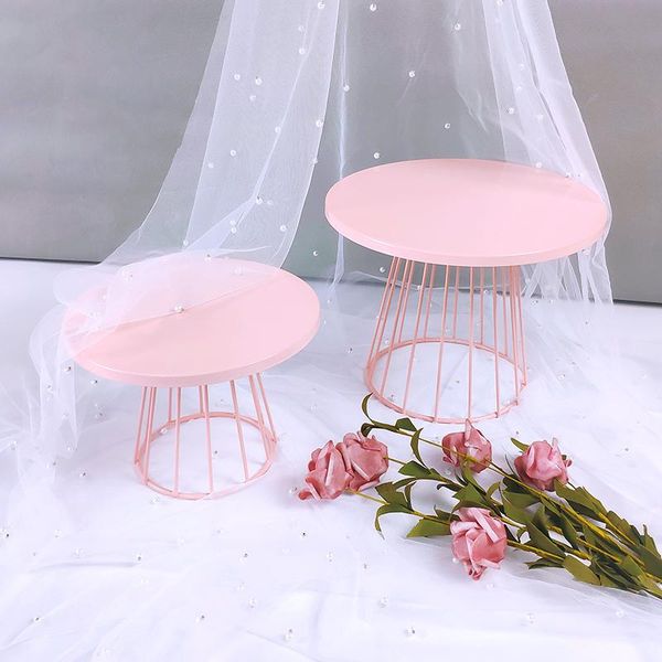 

other bakeware pink cake stand metal dessert table tray christmas birthday party macaron cupcake rack for wedding gold