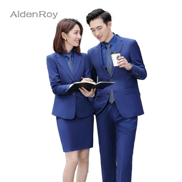 

men's suits & blazers 2021ss men slim fit business professional formal wear classic suit blue gray blazer+pants 2 piece set plus size s, White;black