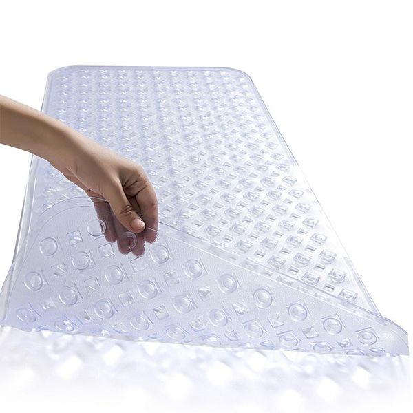 

bath mats transparent color pvc simple solid non-slip mat 88x40cm bathroom bathtub suction cup floor