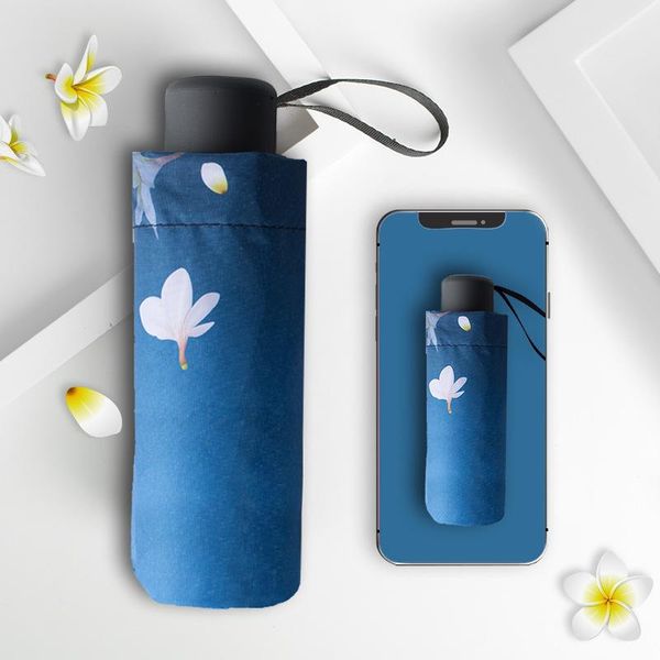 

umbrellas wind and rain dual-purpose ultra-light plus eight-bone 50% black plastic sunscreen mini pocket umbrella wholesale custom