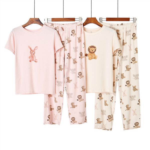 

women's sleepwear japanese room wear home clothes summer pajamas cartoon print trouser suits pijama pyjama pour femme 2mio, Black;red