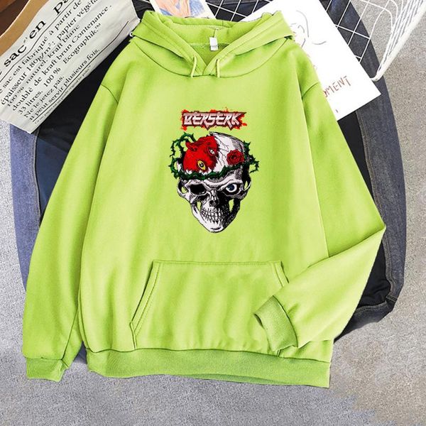 

men's hoodies & sweatshirts funny anime berserk guts manga skull and flower print streetwear fashion casual aesthetic for, Black