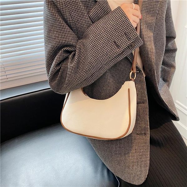 

evening bags crossbody for women fashion simple female shoulder bag white trending ladies underarm small crescent 2021