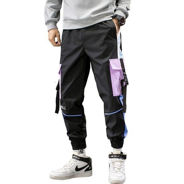 

men's pants harajuku jogger leisure trousers men hip hop streetwear cargo fashion mens black a7ub