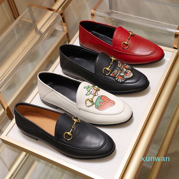 

new designer luxury mens womens genuine leather velvet loafers with horsenbit men women slip on flats shoes many styles size eur34-45, Black