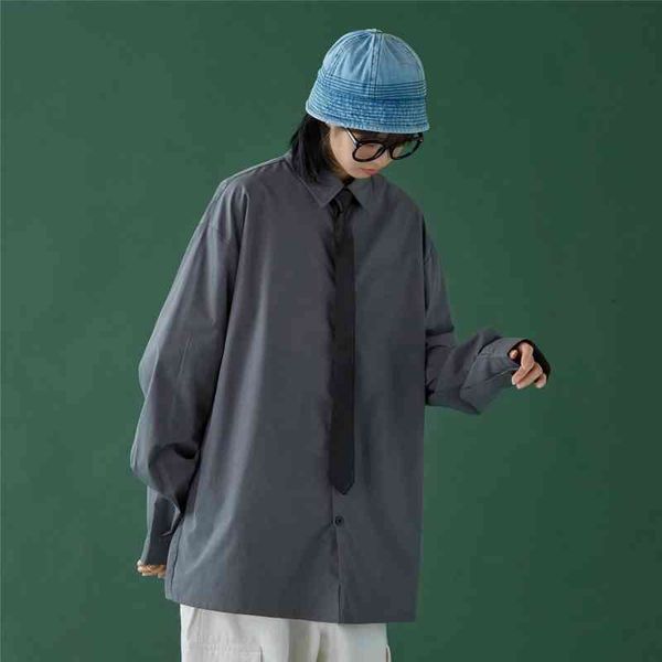 

oversized blouse for women long sleeve shirts designer fashion turn collar plain varsity clothes button up shirts including tie, White