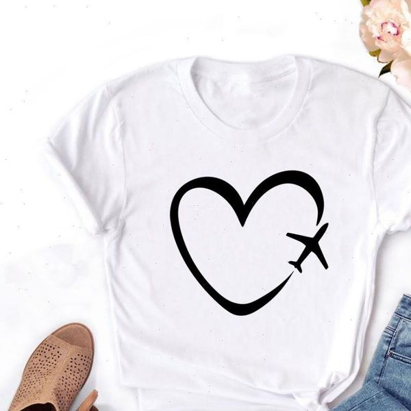 

harajuku women t shirt cartoon love print kawaii summer loose short sleeve plus size tee femme shirts, White