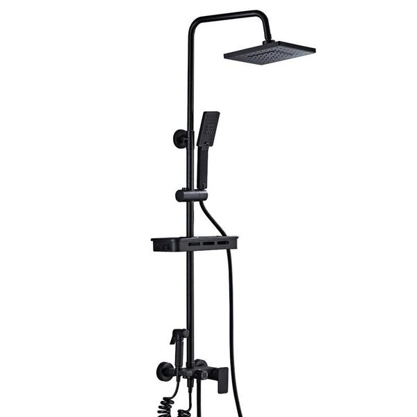 

bathroom shower sets household rain set nozzle brass and cold black faucet manufacturer wholesale