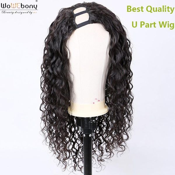 

part wig water wave human hair wigs right 150 density brazilian remy glueless full end for women wowebony1, Black;brown