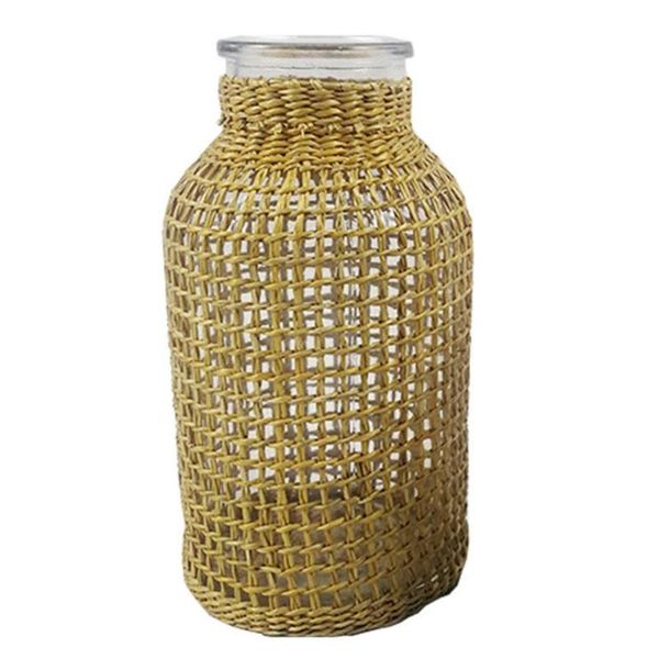 

vases home decor glass vase rattan plant bottle living room dried flower decoration transparent