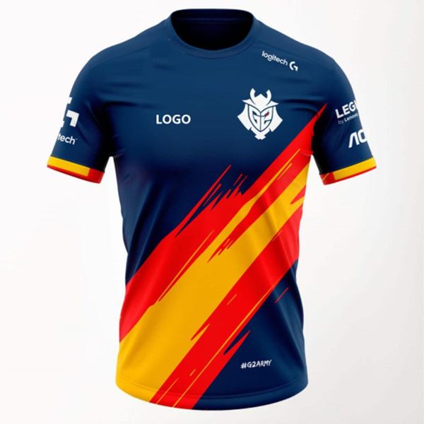 

men's t-shirts g2 spain team jersey 2021 national e-sports supporter t-shirt league of legends uniform shirt, White;black