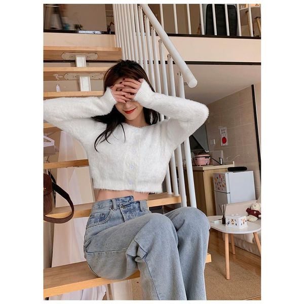 

women's sweaters all-match cardigan women long solid color pockets simple warm comfortable autumn fashion elegant korean style streetwe, White;black
