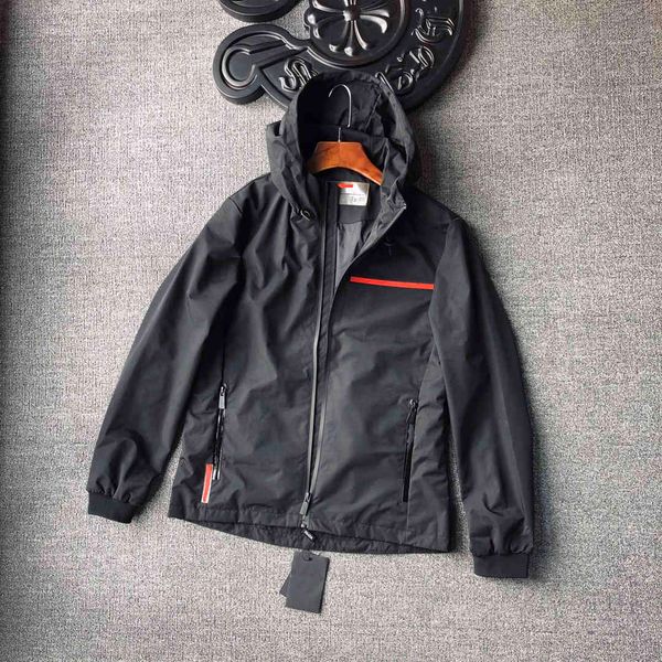 

2021 street mens jacket classic retro fashion hoodies nylon fabric comfortable breathable letter laser perforated on the back spring, Black;brown