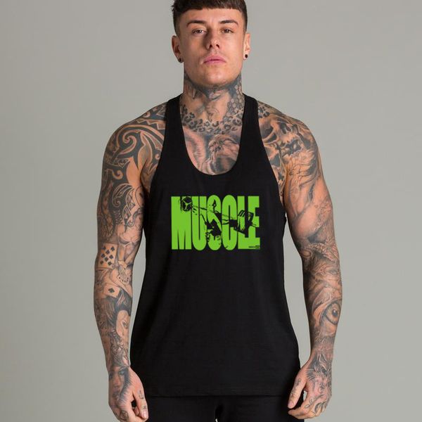 

bodybuilding men summer fitness body building muscle tank fashion mens clothing loose breathable sleeveless shirts 210421, White;black
