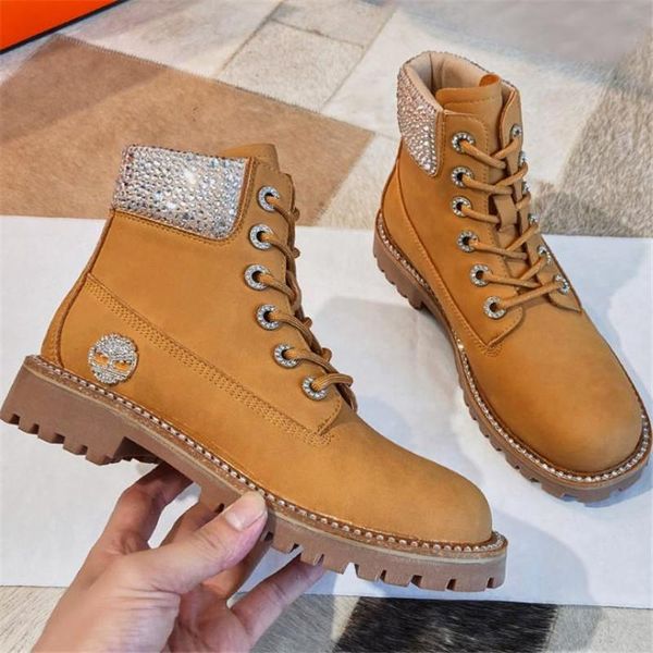 

boots song qian in autumn and winter of 2021, the same type rhubarb boots, rhinestone co women's short l, Black