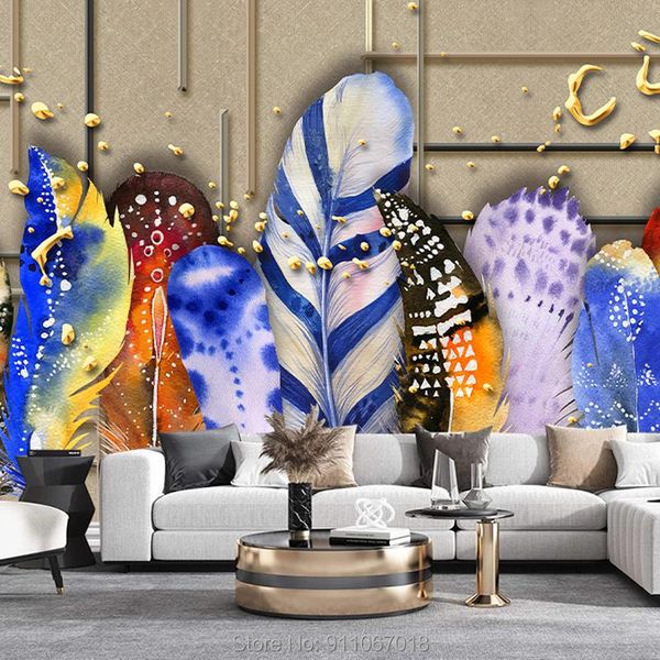 

wallpapers custom feather wallpaper mural tv background wall living room bedroom decorative luxury creative art papel pared 3d backgroung