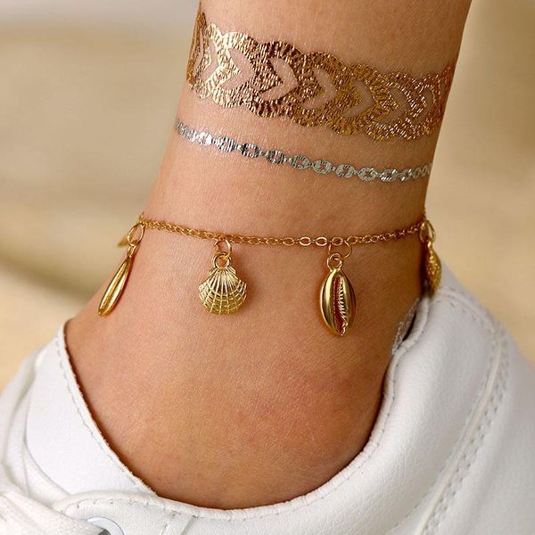 

anklets simple cowrie shell for women summer beach barefoot sandals foot chain fashion ankle bracelets leg jewelry wholesale, Red;blue