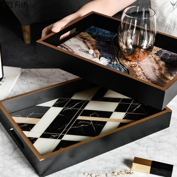 

kitchen storage & organization nordic modern wooden tray dressing table jewelry cosmetic rectangle decoration display trays