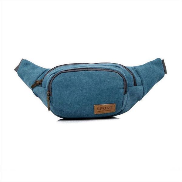 

men waist pack canvas bag running bum travel hiking money zip belt pouch sports wallet chest
