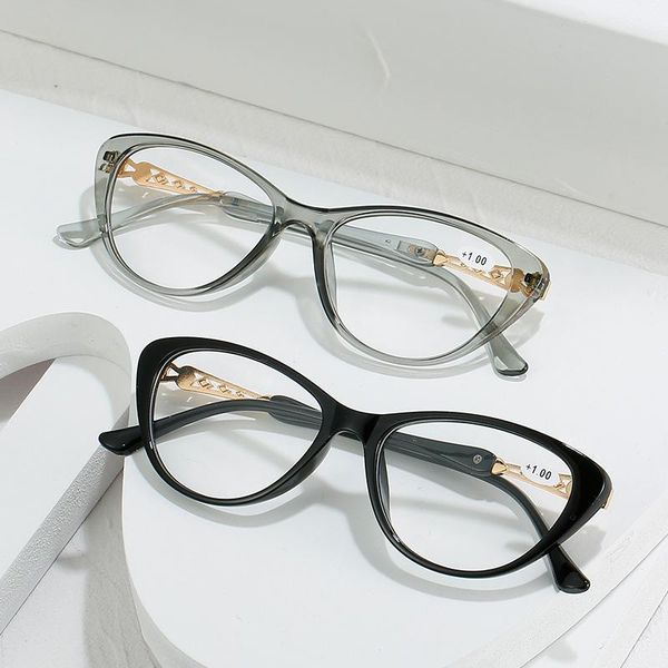

sunglasses luxury square reading glasses women fashion hd gradient lenses reader metal full frame unbreakable 1.0 1.5 2.0 2.5 to4.0, White;black