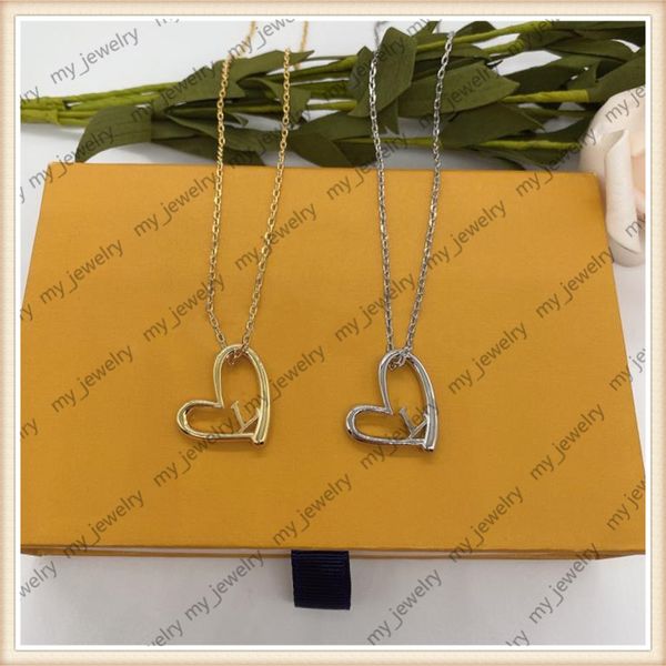 

21ss jewelry designer luxurys ladies pendant necklaces fashion gold necklace man woman highly quality women party wedding lovers gift, Silver