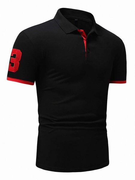 

men letter graphic polo shirt 73fp#, White;black