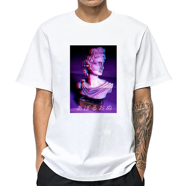 

funny stone statue art david t shirt men short sleeve tee cartoon michelangelo harajuku colorful 3d style print t-shirt s5mc92, White;black