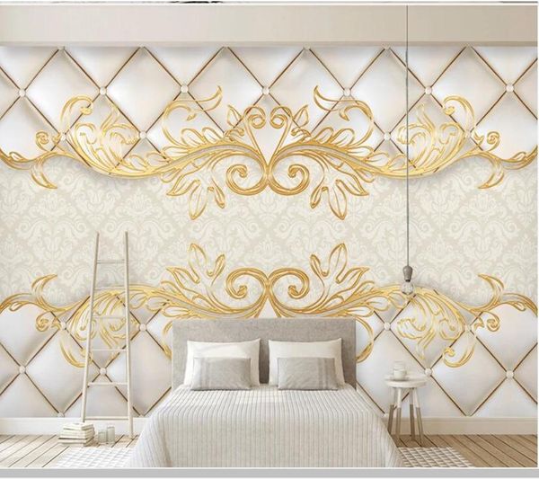 

wallpapers papel de parede modern 3d european pattern soft bag wallpaper mural,living room tv sofa bedroom bathroom wall papers home decor