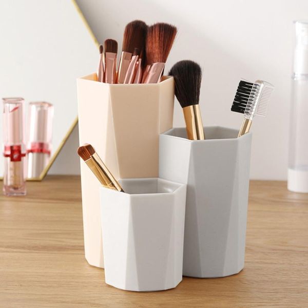 

make-up brush storage box 3 lattices make up tools beauty egg cosmetics organizer holder home table plastic waterproof boxes & bins