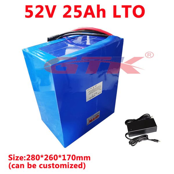 Gtk LTO 22s 52V 25AH Batteria al litio titanato Batteria 2.4v LTO con BMS per scooter elettrico ad accumulo solare 48v + caricabatterie 5A