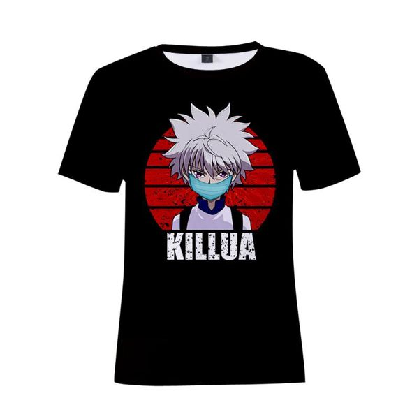 

men's t-shirts kawaii x tshirt men/women/kids t-shirt killua zoldyck crew neck fitted soft anime manga tee shirt, White;black