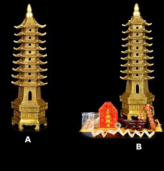 

copper wenchang tower 9/13 floors opening home decoration chinese feng shui gift decorations