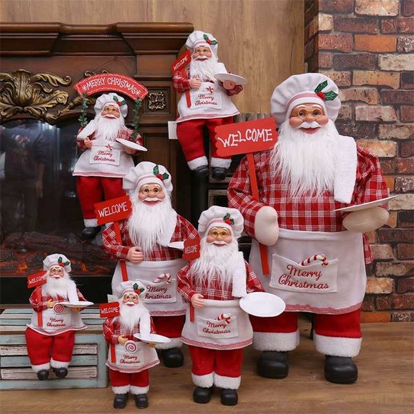 Decorazioni natalizie per la casa Grande bambola di Babbo Natale Bambini Regalo di Natale Anno Decorazioni per alberi Forniture per feste di matrimonio 211018