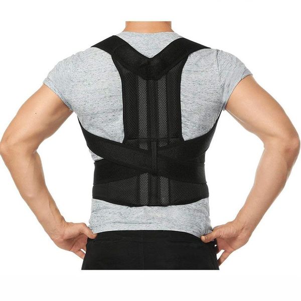 

back support belt orthopedic posture corset brace men straightener round shoulder men's corrector de postura, Black;blue
