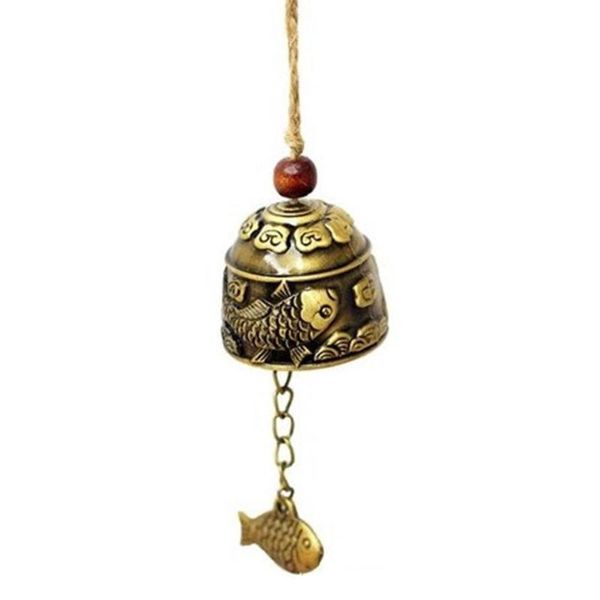 

decorative objects & figurines gift handicrafts fish fengshui bronze hanging ornament bell dragon antique garden vintage bless good luck hom