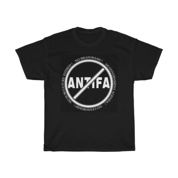 

say no to antifa heavy cotton tee, White;black