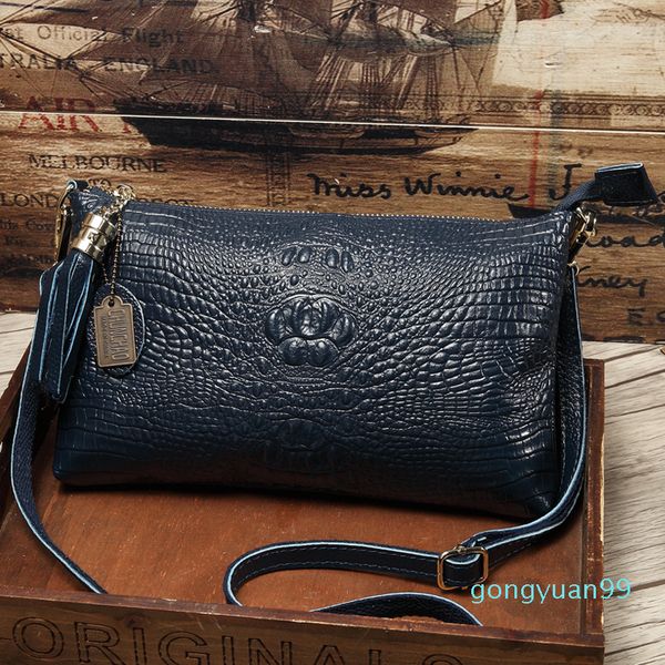 

genuine leather women clutch vintage crocodile pattern shoulder bags evening party messenger bags makeup bag