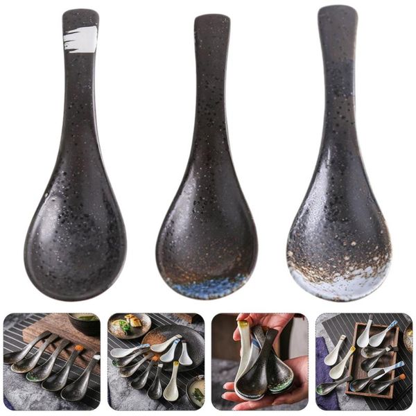 

spoons 3pcs creative cermaic soup japanese ceramic rice (assorted color)